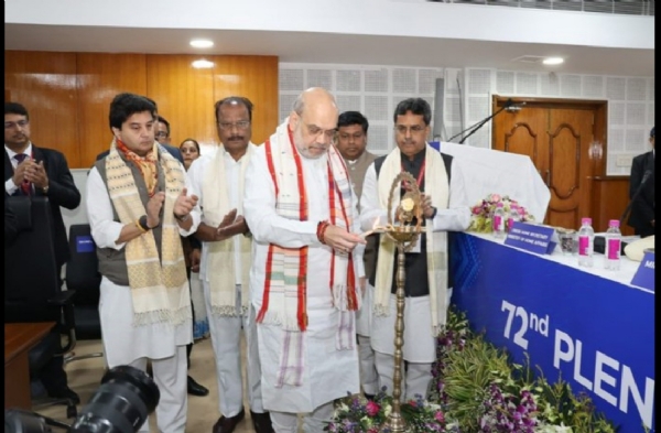 Agartala: Image of the 72nd plenary meeting of the North Eastern Council NEC chaired by Union Home and Cooperation Minister Amit Shah began at Pragya Bhavan in Agartala, Tripura.