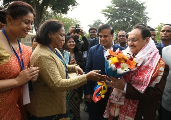 কেন্দ্ৰীয় স্বাস্থ্য মন্ত্ৰী জে পি নড্ডা , মুখ্যমন্ত্ৰী ড° হিমন্ত বিশ্ব শৰ্মা৷ অত্যাধুনিক ‘ পুথিভড়াঁল আৰু তথ্য বিজ্ঞান কেন্দ্ৰ’ উদ্ঘাটন ৷