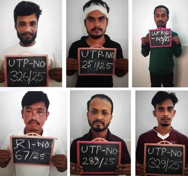त्रिपुरा- धर्मनगर उप-कारागार से फरार छह कैदियों की तस्वीर