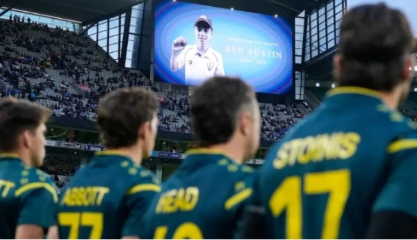 बेन ऑस्टिन को श्रद्धांजलि देते ऑस्ट्रेलियाई खिलाड़ी