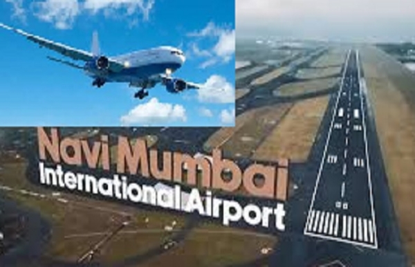 नवनिर्मित नवी मुंबई अंतरराष्ट्रीय हवाई अड्डे का प्रतीकात्मक चित्र नवनिर्मित नवी मुंबई अंतरराष्ट्रीय हवाई अड्डे का प्रतीकात्मक चित्र