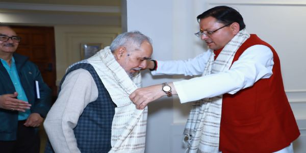 জ্যেষ্ঠ সাংবাদিক ৰাম বাহাদুৰ ৰায়ৰ  উত্তৰাখণ্ডৰ মুখ্যমন্ত্ৰী ধামীক সৌজন্যতামূলক সাক্ষাৎ