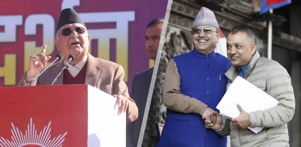 एमाले अध्यक्ष ओली और कांग्रेस के महामंत्री गगन थापा