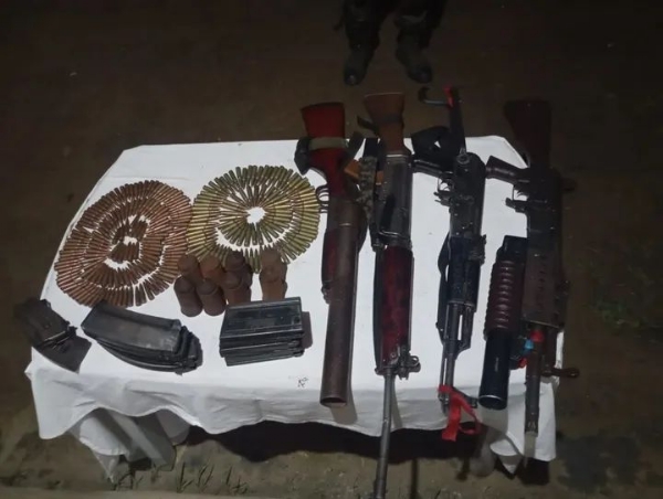 Image of the arms, ammunition recovered in Manipur.