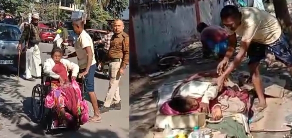 পদপথত পুত্ৰলৈ অপেক্ষাৰে প্ৰচণ্ড শীতত কঁপি থকা  অসহায়া বৃদ্ধাক উদ্ধাৰঃপাষাণ হৃদয়ৰ পুত্ৰই ৰাজস্থানৰ পৰা আনি এৰি গ’ল তেজপুৰত