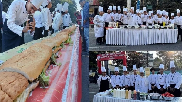 भोपाल के आईएचएम ने बनाया दुनिया का सबसे लंबा सैंडविच