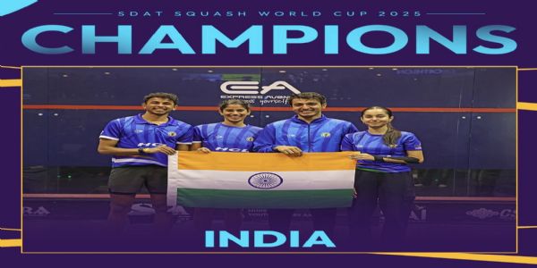 ভাৰতে প্ৰথমবাৰৰ বাবে এছডিএটি স্কোয়াছ বিশ্বকাপ জয় কৰাৰ বাবে প্ৰধানমন্ত্ৰী মোডী আৰু অমিত শ্বাহৰ অভিনন্দন