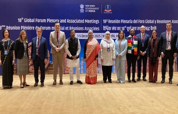 18वीं वैश्विक मंच की पूर्ण बैठक को संबोधित करते हुए वित्‍त मंत्री निर्मला सीतारमण