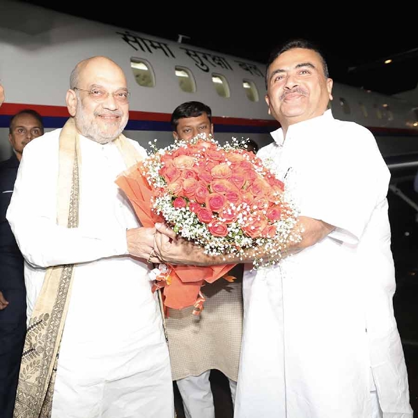 कोलकाता में अमित शाह का स्वागत