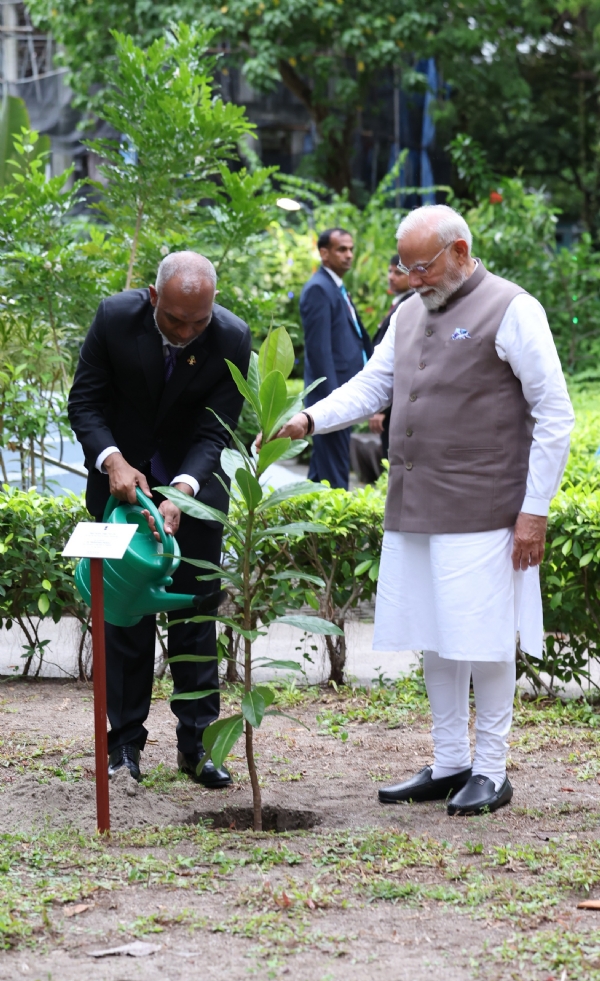 মালদ্বীপত মাতৃৰ নামত এজোপা গছ অভিযানত প্ৰধানমন্ত্ৰী আৰু ৰাষ্ট্ৰপতি