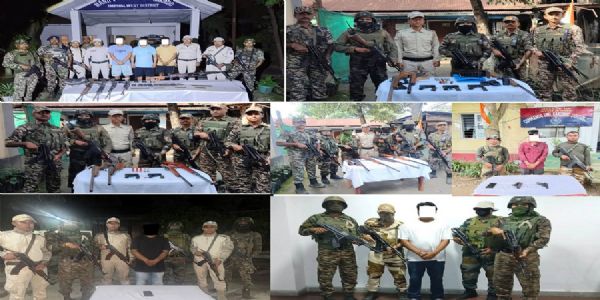 মণিপুৰত পৃথক পৃথক অভিযানত গ্ৰেপ্তাৰ ৬ উগ্ৰপন্থী, উদ্ধাৰ অস্ত্ৰ আৰু গোলাবাৰুদৰ বিশাল ভঁৰাল