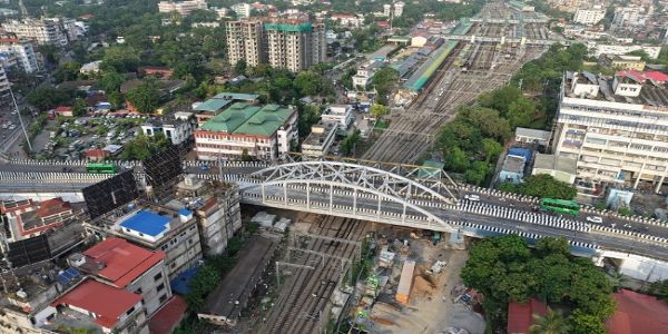 উদ্বোধনৰ বাবে সাজু উত্তৰ-পূব সীমান্ত ৰেলৱেৰ নতুনকৈ নিৰ্মিত পাণবজাৰৰ ৰোড অভাৰ ব্ৰীজ