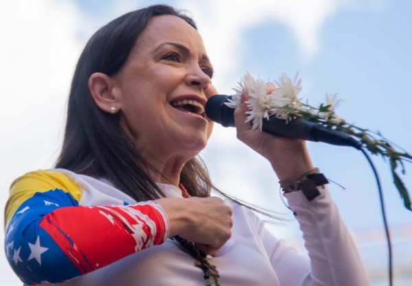 वेनेजुएला की लोकतंत्र समर्थक और  विपक्षी गठबंधन की प्रमुख नेता मारिया कोरिना मचाडो। फोटो - इंटरनेट मीडिया