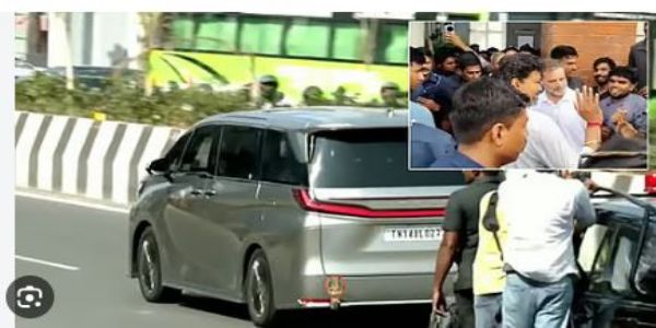 ৰাহুল গান্ধীৰ তামিলনাডুৰ মুখ্যমন্ত্ৰী বিজয়ক সাক্ষাৎ, মদুৰন্তকম-ধাৰাপুৰমত টিভিকেৰ বিজয়ৰ বাবে অভিনন্দন