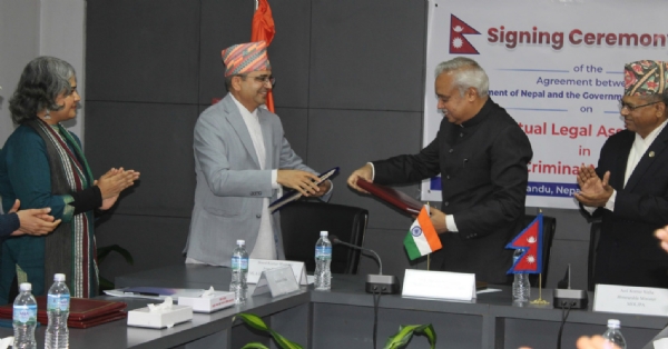 नेपाल भारत के बीच कानूनी परामर्श संबंधी समझौते पर हस्ताक्षर