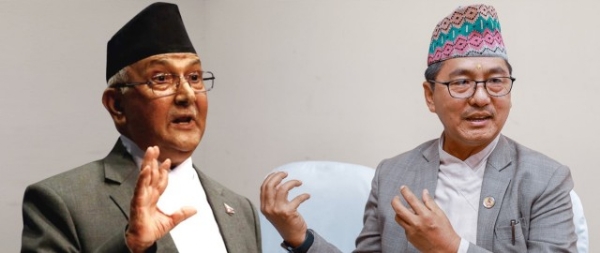 के पी ओली और राजेन्द्र लिंगदेन