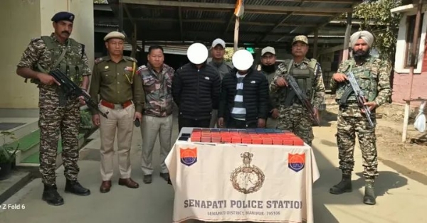 Image of the Arrested Drug Peddlers in Manipur, WY Tablets and Brown Sugar Seized. Image of the Arrested Drug Peddlers in Manipur, WY Tablets and Brown Sugar Seized.