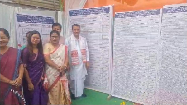 নিৰ্বাচনৰ প্ৰাকক্ষণত সোণাৰি পৌৰসভাত আধাৰশিলা আৰু শুভ উদ্বোধনৰ জোঁৱাৰ