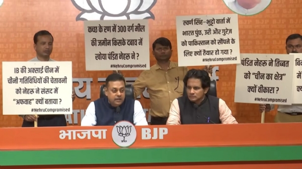 भाजपा के राष्ट्रीय प्रवक्ता संबित पात्रा गुरुवार को पार्टी मुख्यालय में आयोजित संवाददाता सम्मेलन में