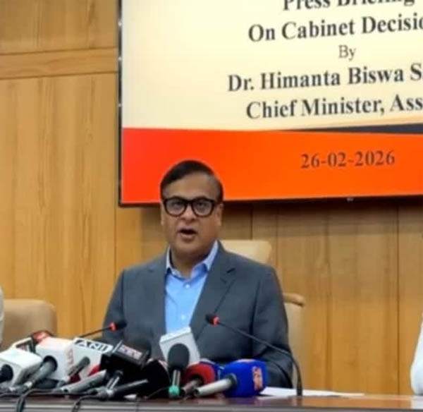 বৃহস্পতিবাৰে কেবিনেট বৈঠকৰ পাছতে মুখ্যমন্ত্রী হিমন্ত বিশ্ব শৰ্মাৰ সংবাদমেল