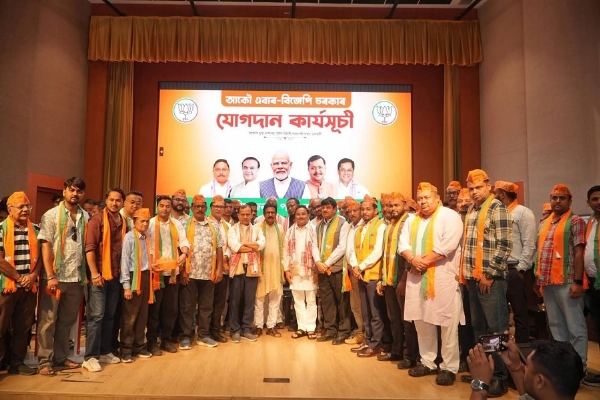 असमः अटल बिहारी वाजपेयी भवन में गुरुवार 12 मार्च, 2026 को आयोजित प्रदेश भाजपा के विशाल सदस्यता ग्रहण समारोह का दृश्य