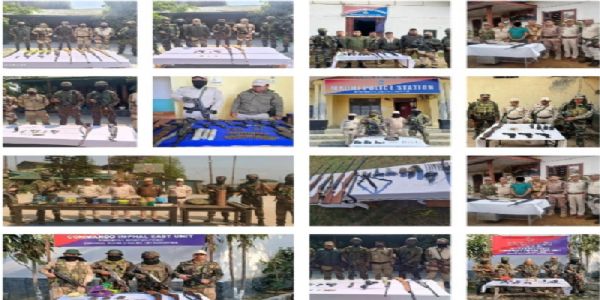 মণিপুৰত জব্দ বৃহৎ অস্ত্ৰ শস্ত্ৰ আৰু গোলাবাৰুদ