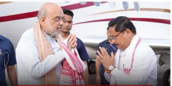 অসম বিধানসভাৰ নিৰ্বাচনী প্ৰচাৰৰ বাবে গুৱাহাটীত উপস্থিত অমিত শ্বাহ