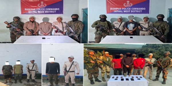 মণিপুৰৰ বিভিন্ন প্ৰান্তৰ পৰা আটক ৮ উগ্ৰপন্থী