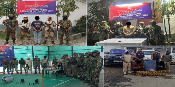 মণিপুৰঃ ড্ৰাগছসহ গ্ৰেপ্তাৰ দুটা উগ্ৰপন্থী সংগঠনৰ দুই কেডাৰ আৰু দুজন চালক