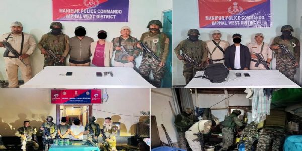 মণিপুৰৰ বিভিন্ন অঞ্চলৰ পৰা বিভিন্ন সংগঠনৰ ৫ জন কেডাৰ গ্ৰেপ্তাৰ