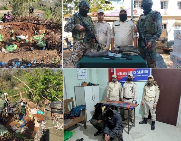 मणिपुरः अलग-अलग अभियानों में नष्ट किये गये कई बंकर, बरामद हथियार, मादक पदार्थ के साथ गिरफ्तार तस्करों की तस्वीर