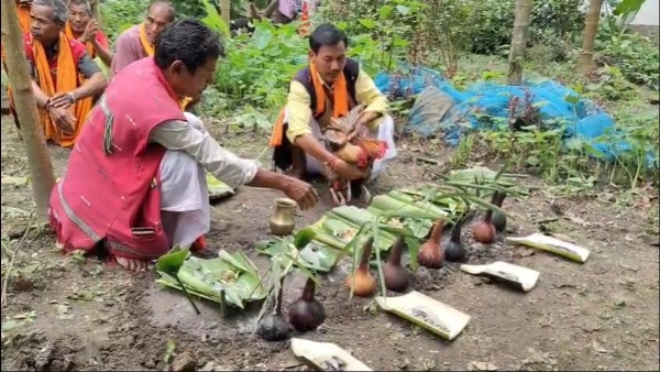 জাগীৰোডৰ তিৱা সকলৰ পৰম্পৰাগত গোভা বিহু উদযাপন