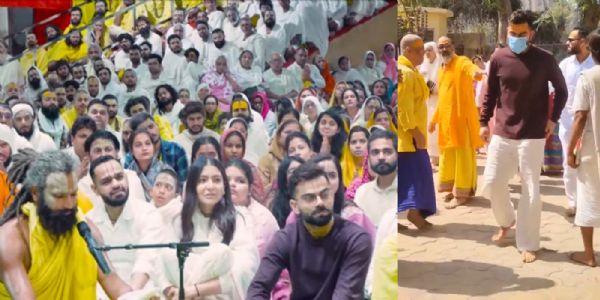 বিৰাট আৰু অনুষ্কাৰ অক্ষয় তৃতীয়াৰ দিনা সন্ত প্ৰেমানন্দৰ আশীৰ্বাদ গ্ৰহণ