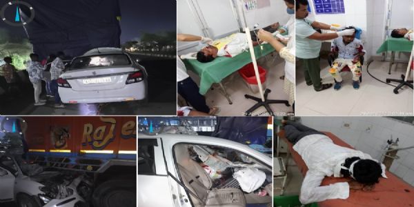 ট্ৰাকৰ সৈতে গাড়ীৰ সংঘৰ্ষত এজনৰ মৃত্যু, ৬ জন আহত