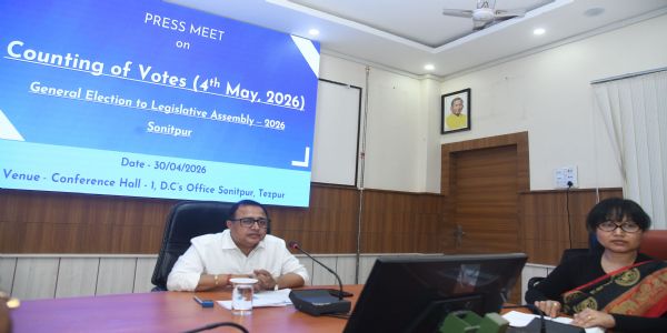 জিলা নিৰ্বাচনী বিষয়াৰ সংবাদমেলঃ শোণিতপুৰত ভোট গণনাৰ বাবে সাজু