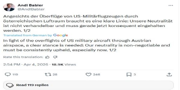 অষ্ট্ৰিয়াই কোনো সামৰিক সংঘাতত অংশগ্ৰহণ নকৰে: উপাচাৰ্য