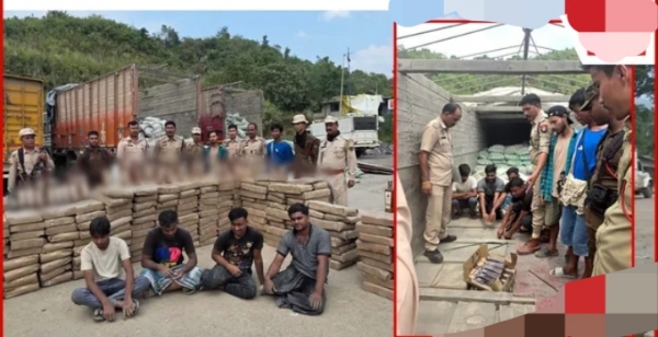 Image Related to the Huge Seizure of Illegal Liquor in Cachar Ahead of Elections