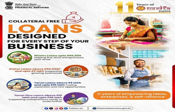 प्रधानमंत्री मुद्रा योजना के जारी लोगो का प्रतीकात्मक चित्र