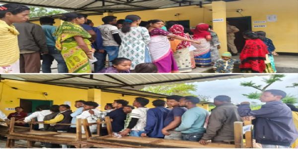 পুৱা ভোটগ্ৰহণ আৰম্ভ হোৱাৰ লগে লগে কেইবাজনো প্ৰাৰ্থীৰ ভোটদান