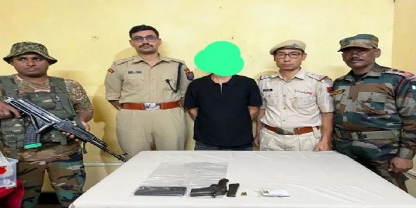 সেনাপতিত সুৰক্ষা বাহিনীৰ অভিযানত ধৃত এক, পিষ্টল আৰু গুলী জব্দ