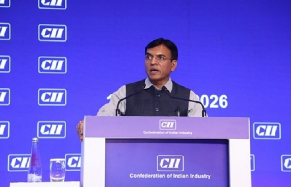 सीआईआई के वार्षिक व्यापार सम्मेलन 2026 को संबोधित करते पीयूष गोयल