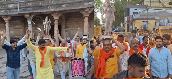 मप्र की धार भोजशाला में पूजा-अर्चना के बाद श्रद्धालुओं ने किया नृत्य
