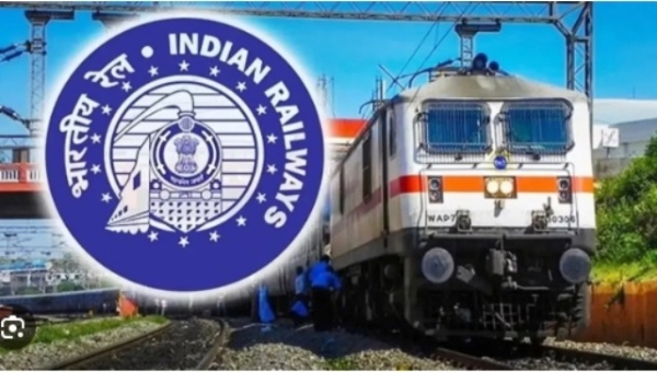 भारतीय रेलवे का लोगो और ट्रेन का प्रतिकात्मक चित्र (फाइल फोटो)