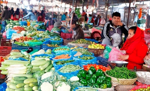नेपाल के राजधानी काठमांडू की सब्जी मंडी