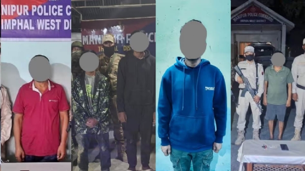 मणिपुरः गिरफ्तार उग्रवादियों की तस्वीर