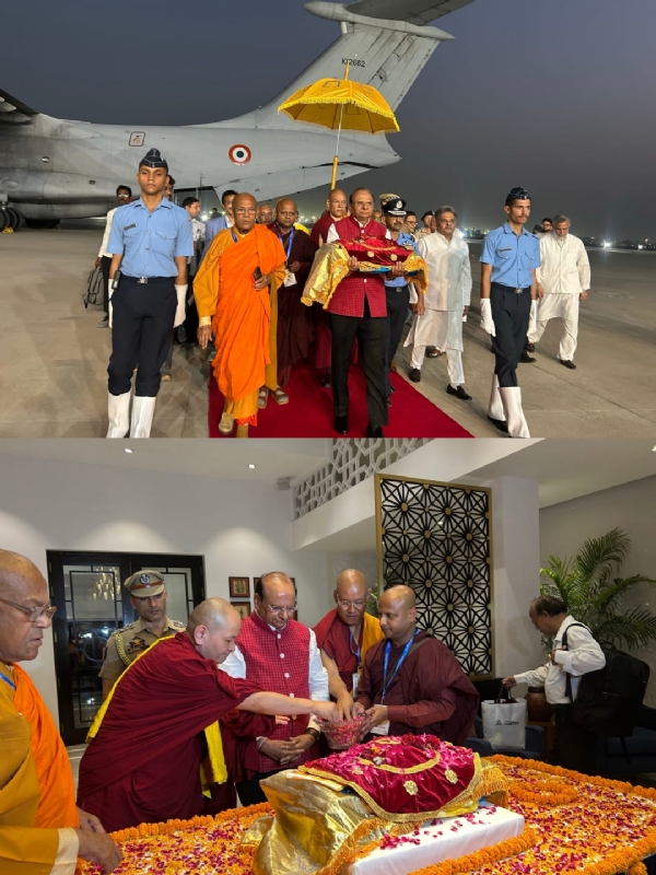 भगवान बुद्ध के प्रमुख शिष्यों के पवित्र अवशेष।