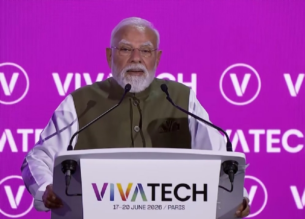 वीवा टेक 2026 को संबोधित करते प्रधानमंत्री नरेन्द्र मोदी
