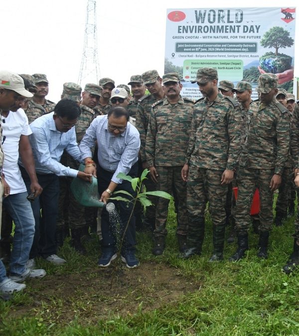 বিশ্ব পৰিৱেশ দিৱস  উপলক্ষে শোণিতপুৰ জিলাৰ বালিপৰা সংৰক্ষিত বনাঞ্চলৰ চটাই নদী অঞ্চলত  আৰু-ধেনুখনা পাহাৰত ৫ হেক্টৰএক বৃহৎ বৃক্ষৰোপণ