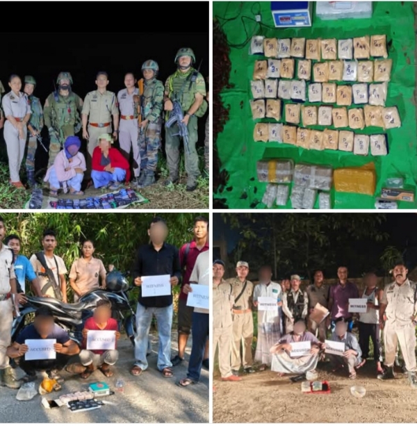 Images of the Drugs Worth ₹13 Crore Seized in Assam and Six Arrested Accused.