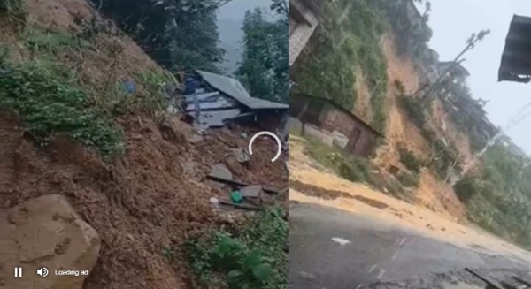 नगालैंड के मोन शहर में भारी भूस्खलन का दृश्य नगालैंड के मोन शहर में भारी भूस्खलन का दृश्य